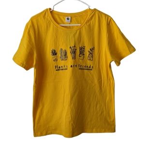 NWT Blackmyth Plants are friends Graphic Short Sleeve T-Shirt Yellow Large